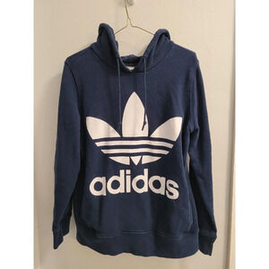 Adidas Originals Women's Trefoil Hoodie Size Small Navy Blue Long Sleeve EUC